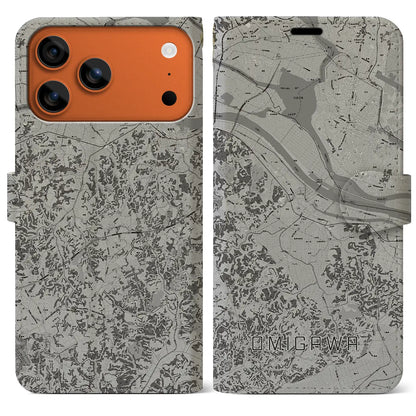 【小見川（千葉県）】地図柄iPhoneケース（手帳タイプ）