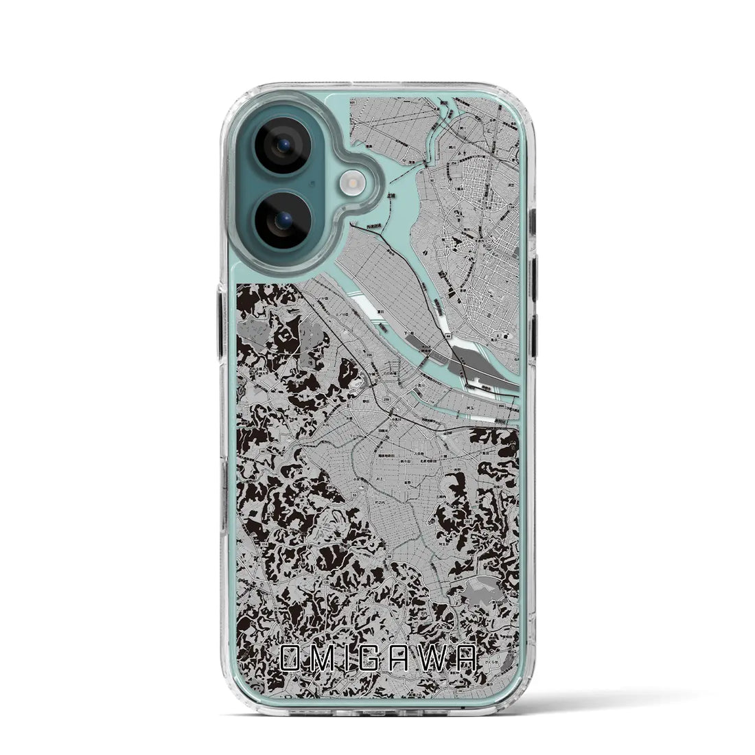 【小見川（千葉県）】地図柄iPhoneケース（MagSafeタイプ）モノトーン・iPhone 16 Pro 用