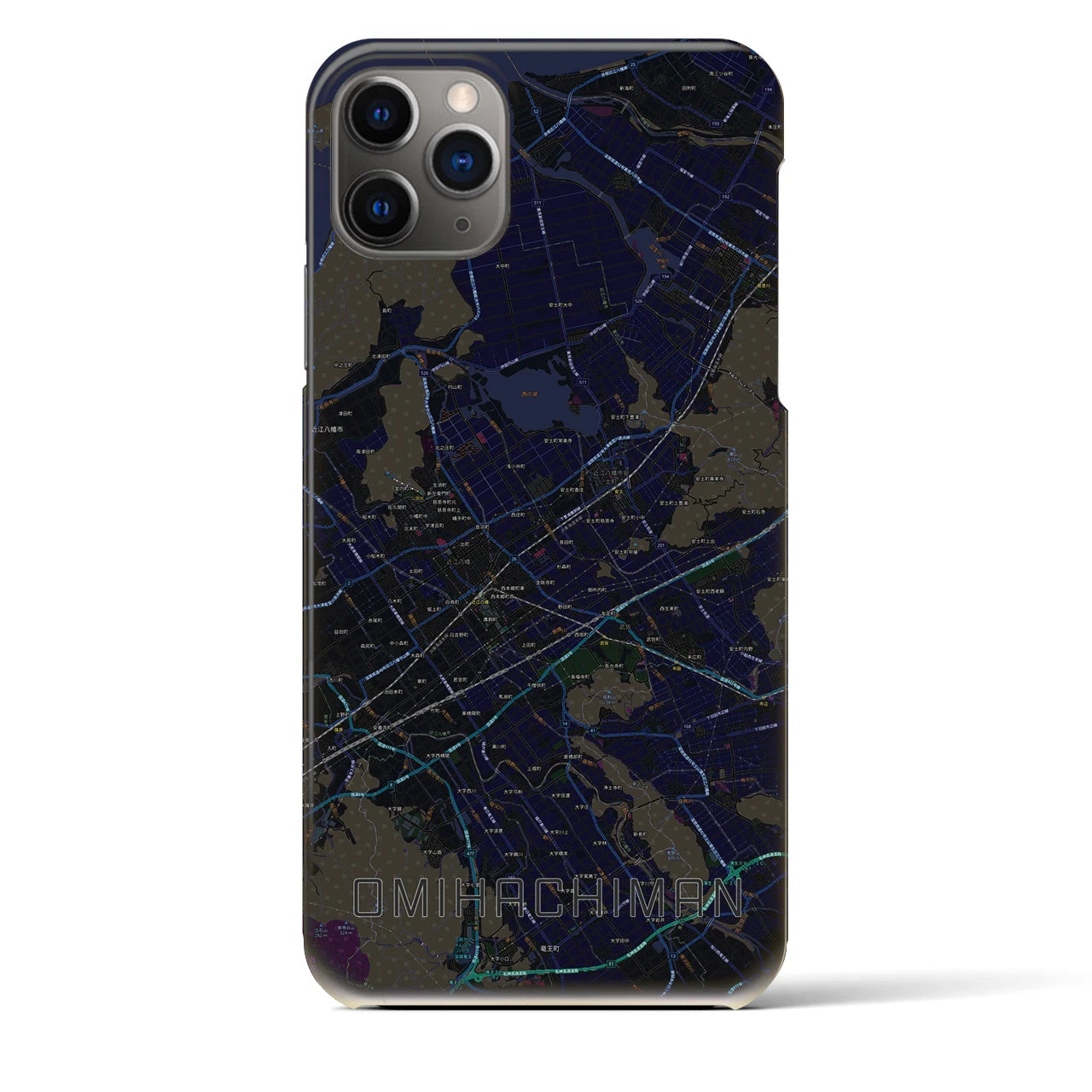 【近江八幡2（滋賀県）】地図柄iPhoneケース（バックカバータイプ）