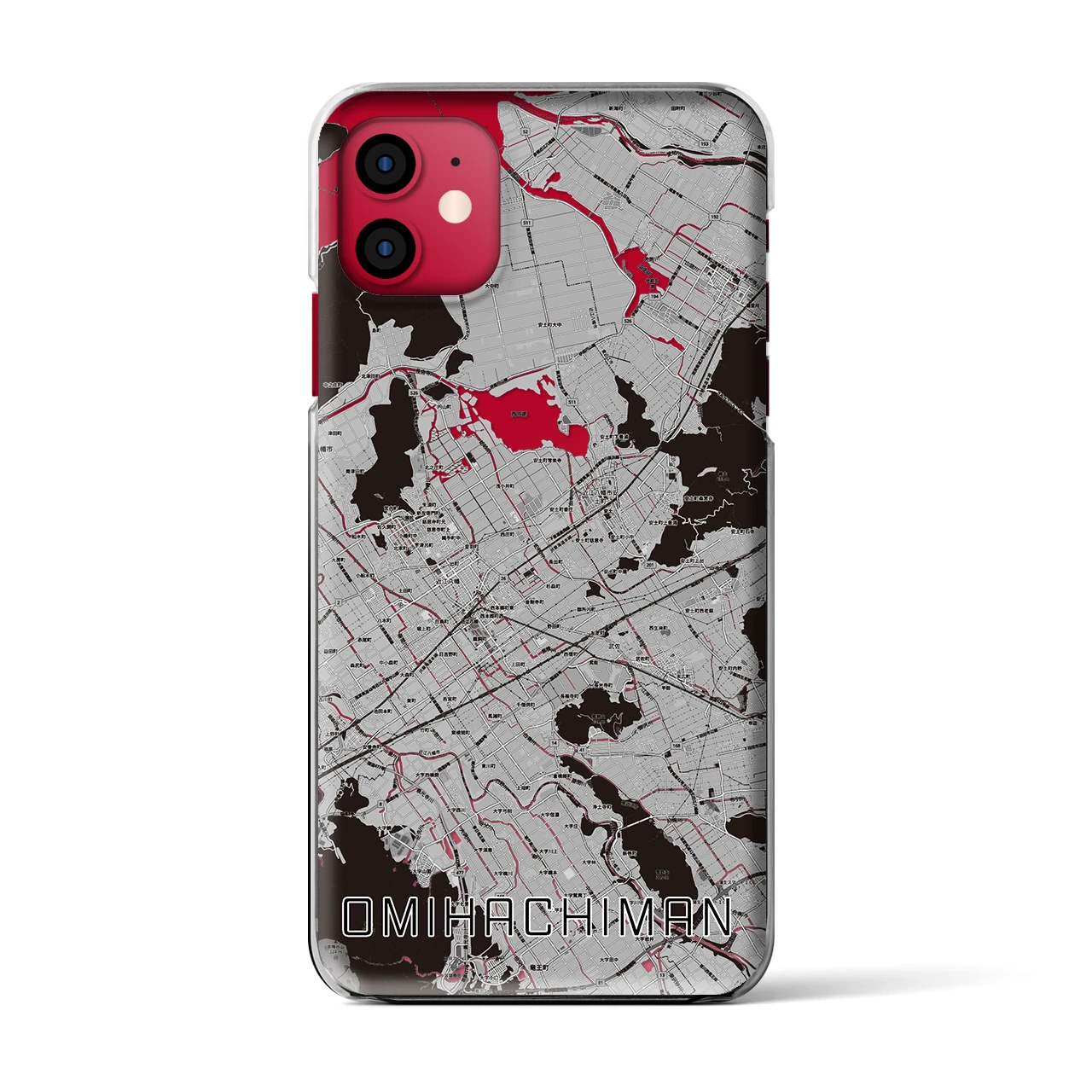 【近江八幡2（滋賀県）】地図柄iPhoneケース（クリアタイプ）