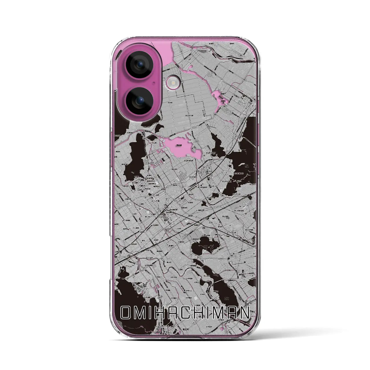【近江八幡2（滋賀県）】地図柄iPhoneケース（クリアタイプ）