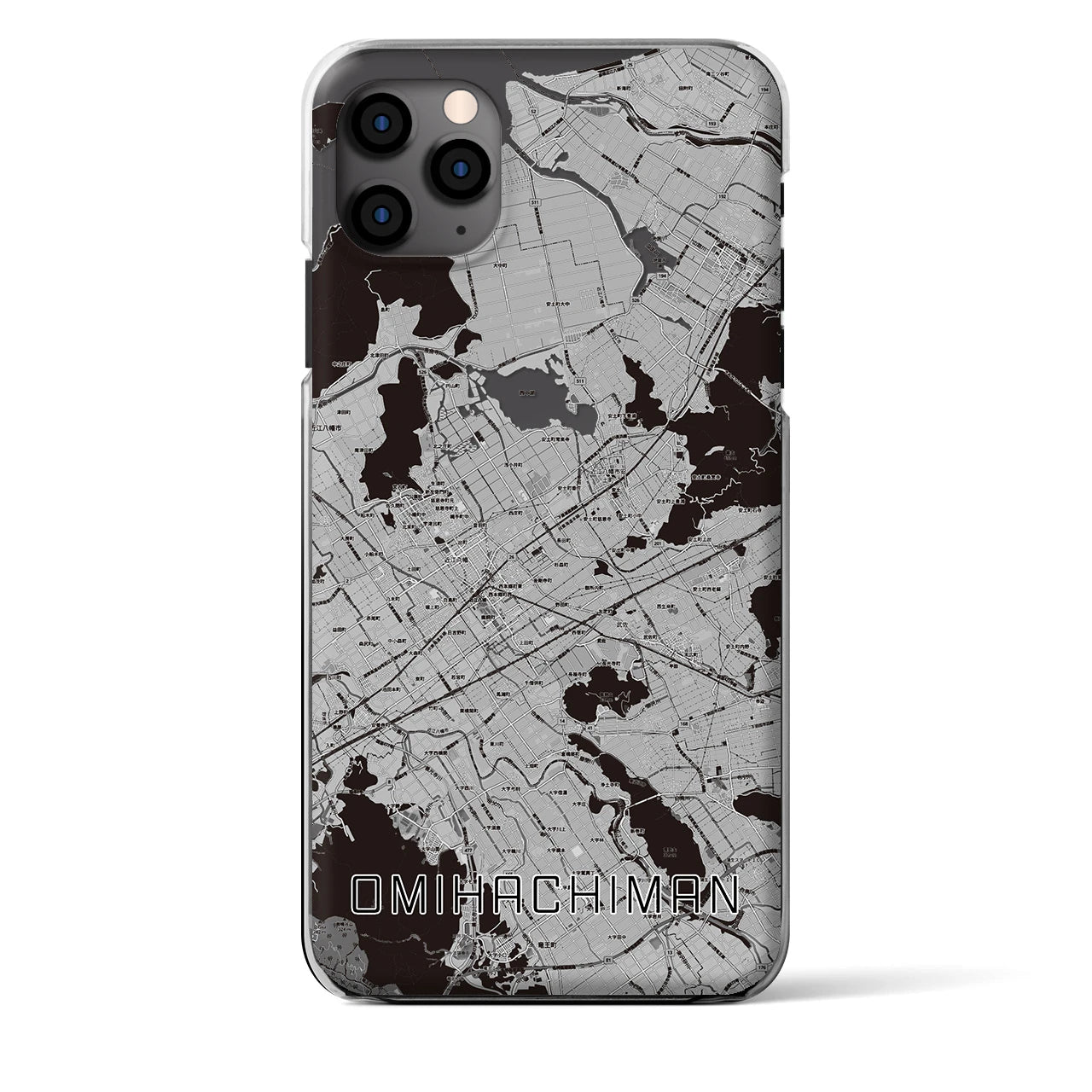 【近江八幡2（滋賀県）】地図柄iPhoneケース（クリアタイプ）