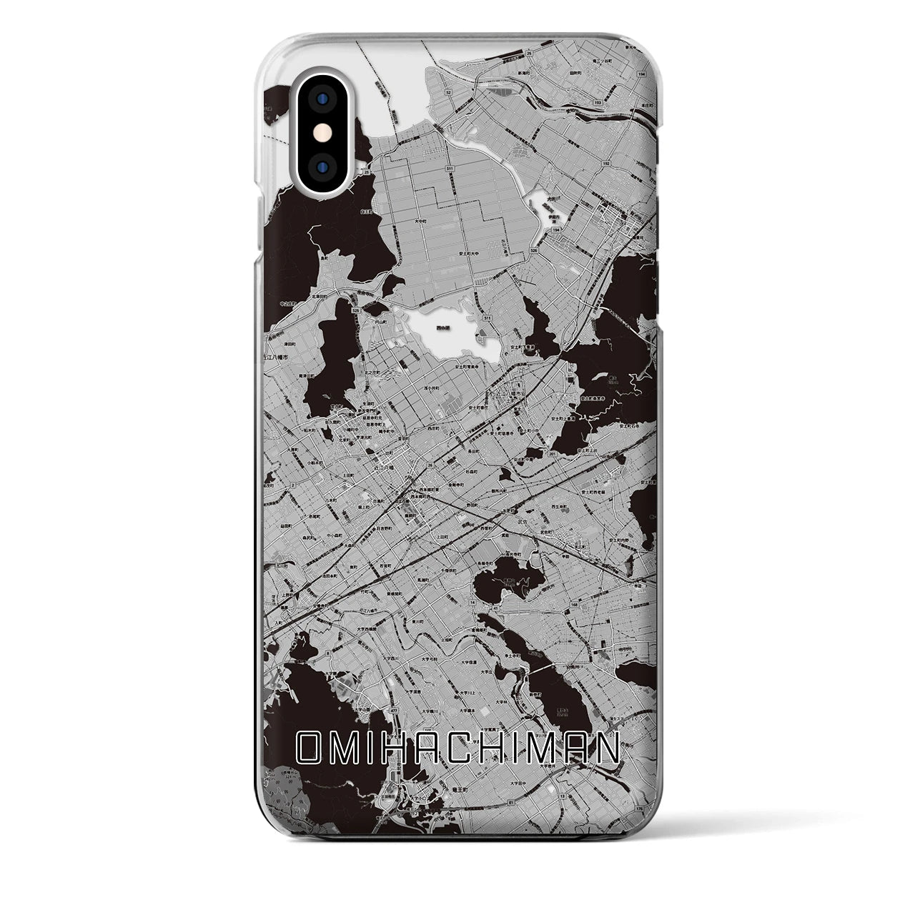 【近江八幡2（滋賀県）】地図柄iPhoneケース（クリアタイプ）