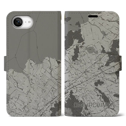 【近江八幡2（滋賀県）】地図柄iPhoneケース（手帳タイプ）