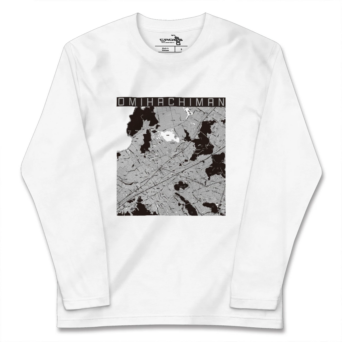 【近江八幡2(滋賀県)】地図柄ロングスリーブTシャツ