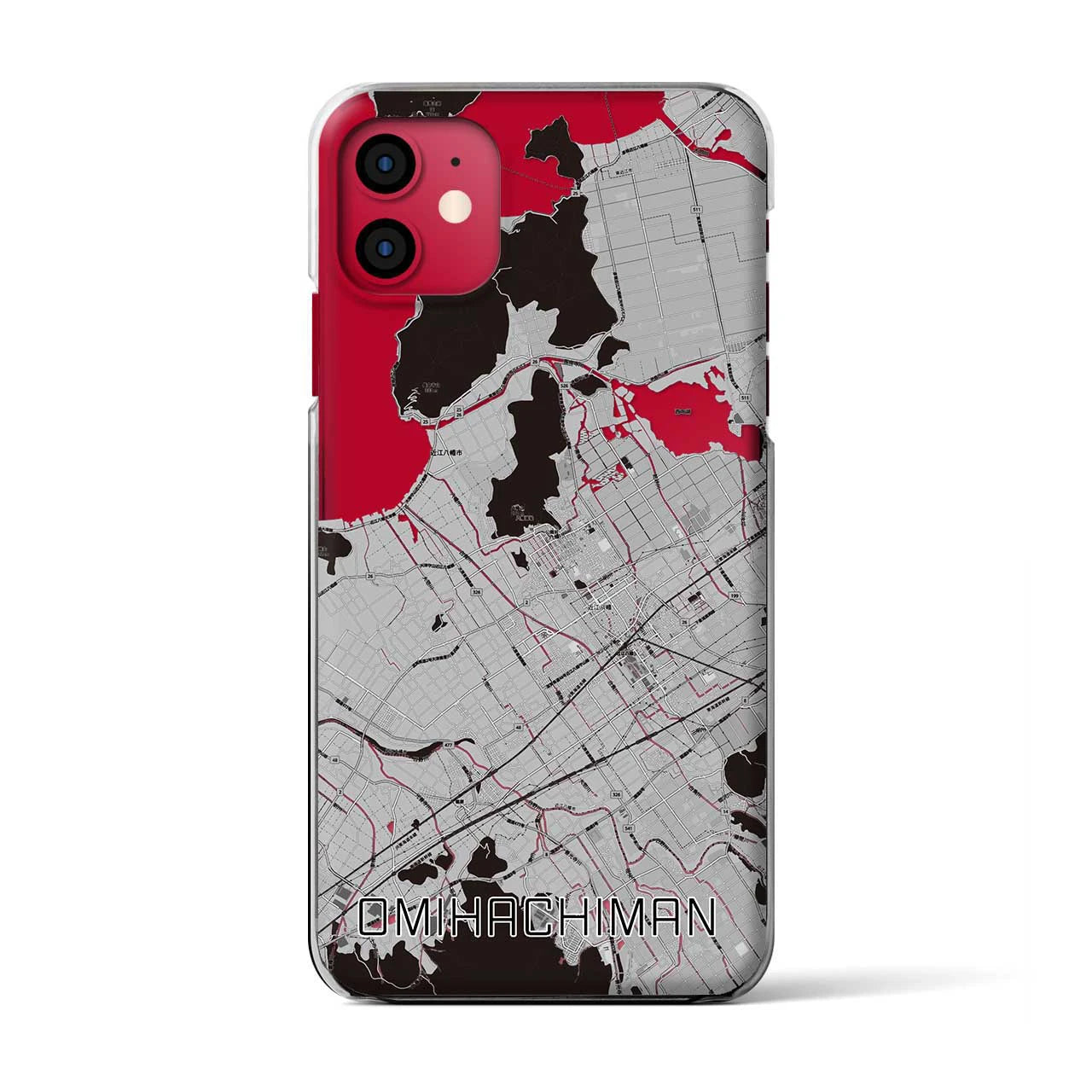 【近江八幡（滋賀県）】地図柄iPhoneケース（クリアタイプ）