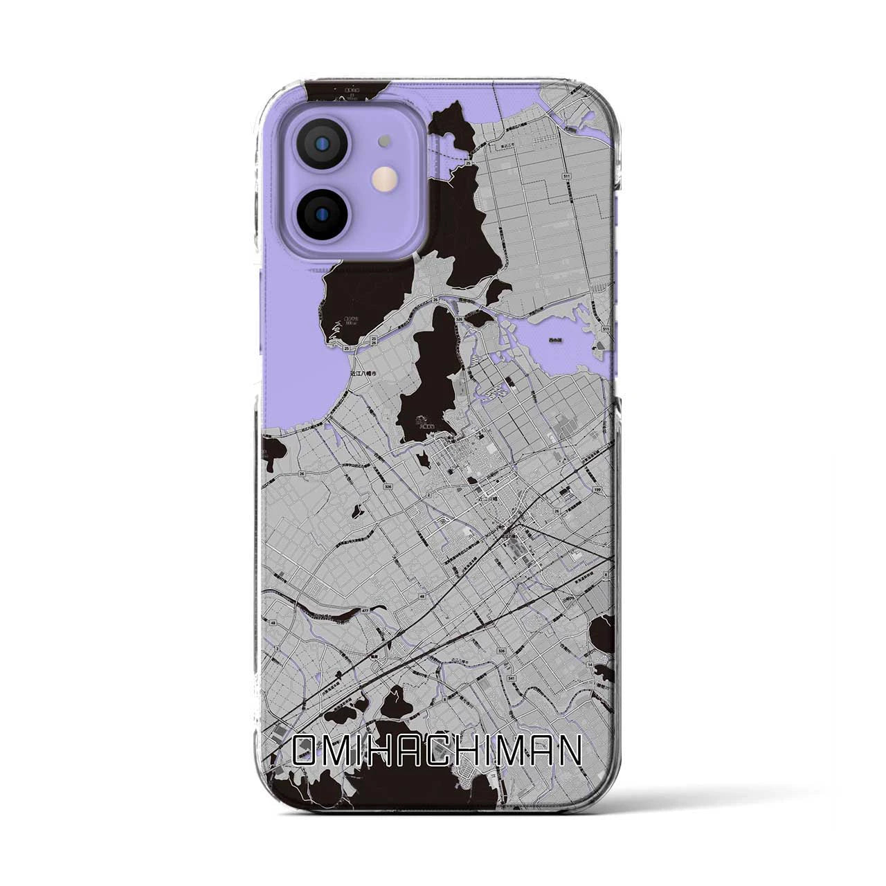 【近江八幡（滋賀県）】地図柄iPhoneケース（クリアタイプ）