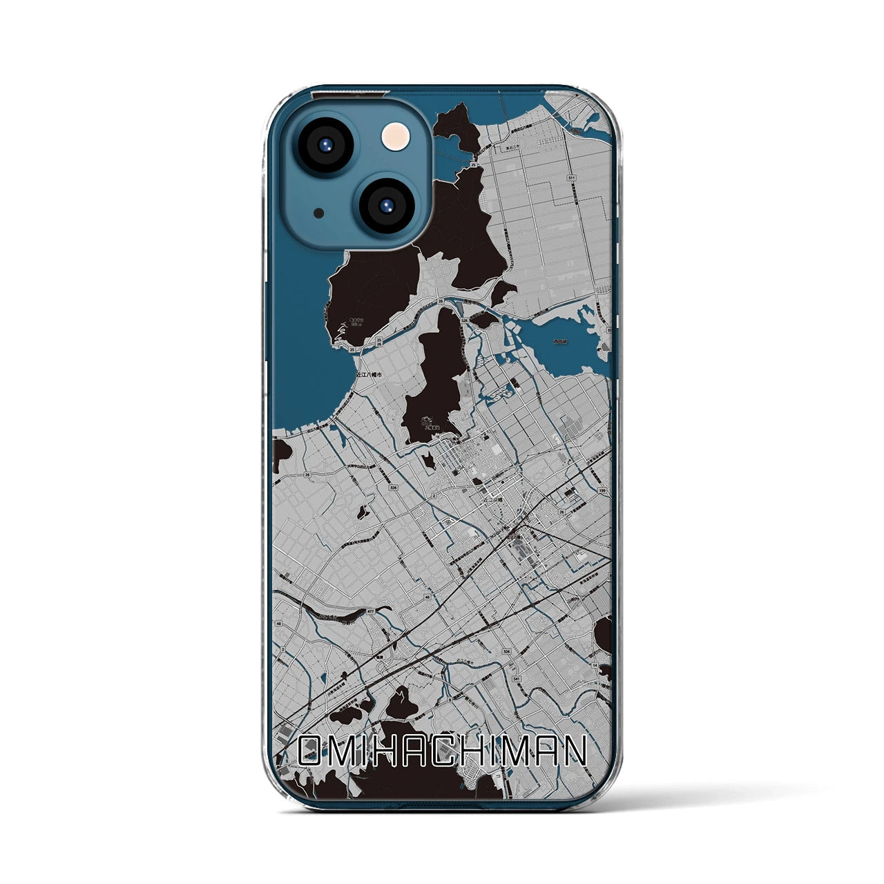 【近江八幡（滋賀県）】地図柄iPhoneケース（クリアタイプ）