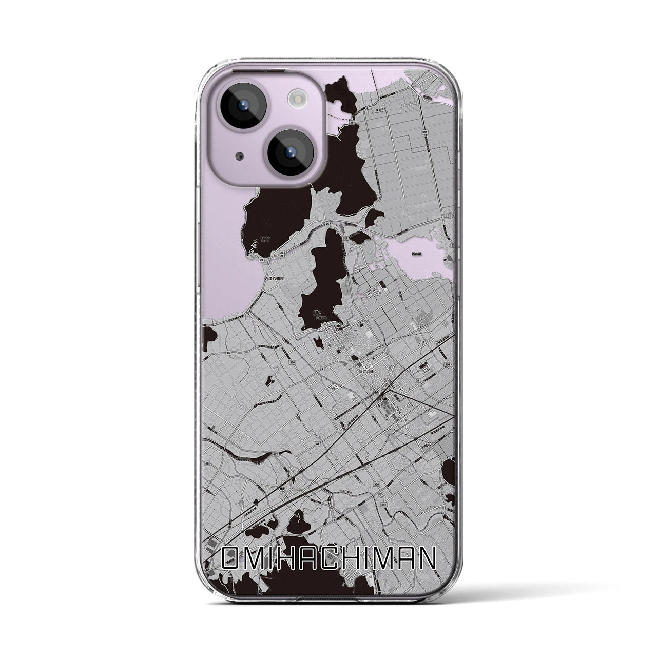 【近江八幡（滋賀県）】地図柄iPhoneケース（クリアタイプ）