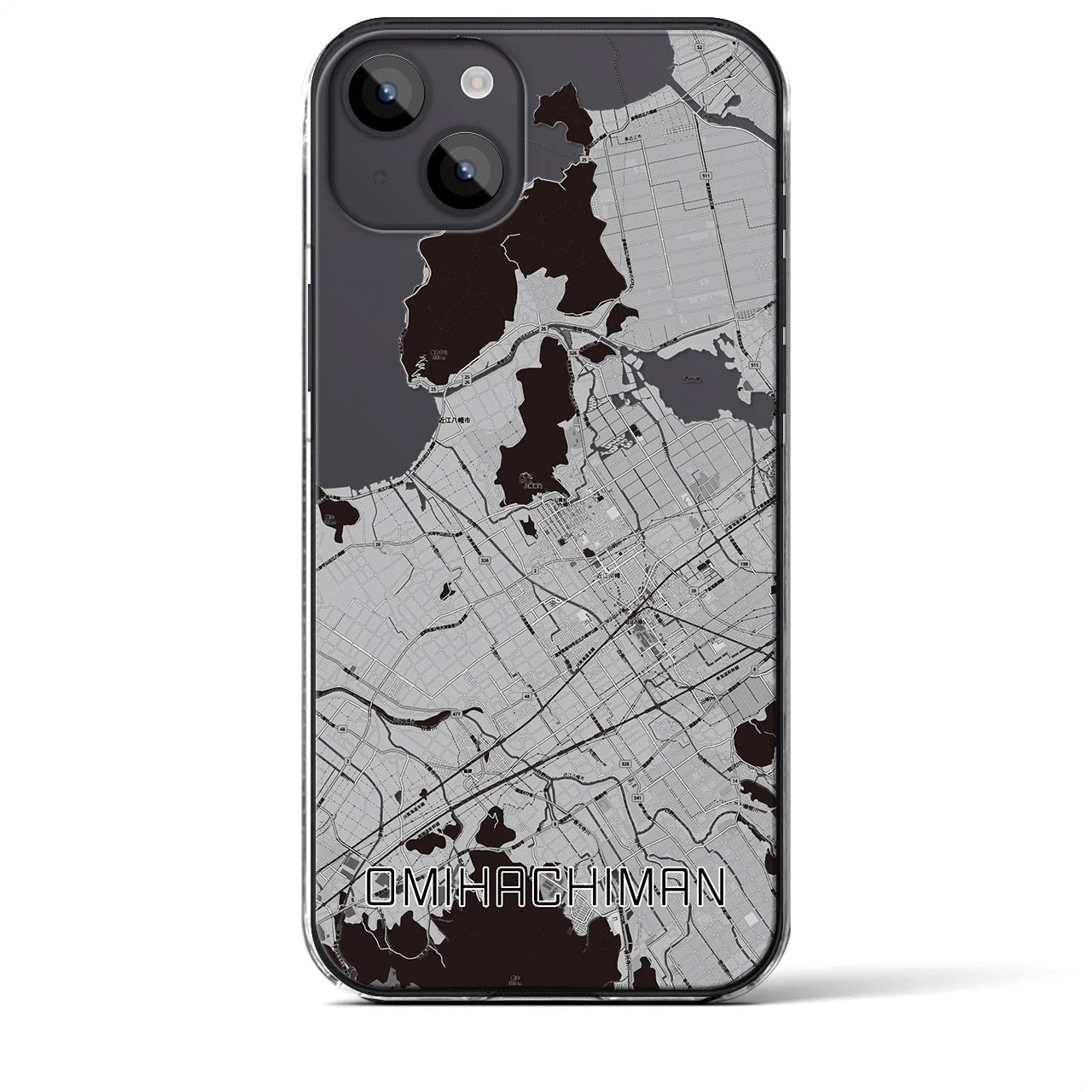 【近江八幡（滋賀県）】地図柄iPhoneケース（クリアタイプ）