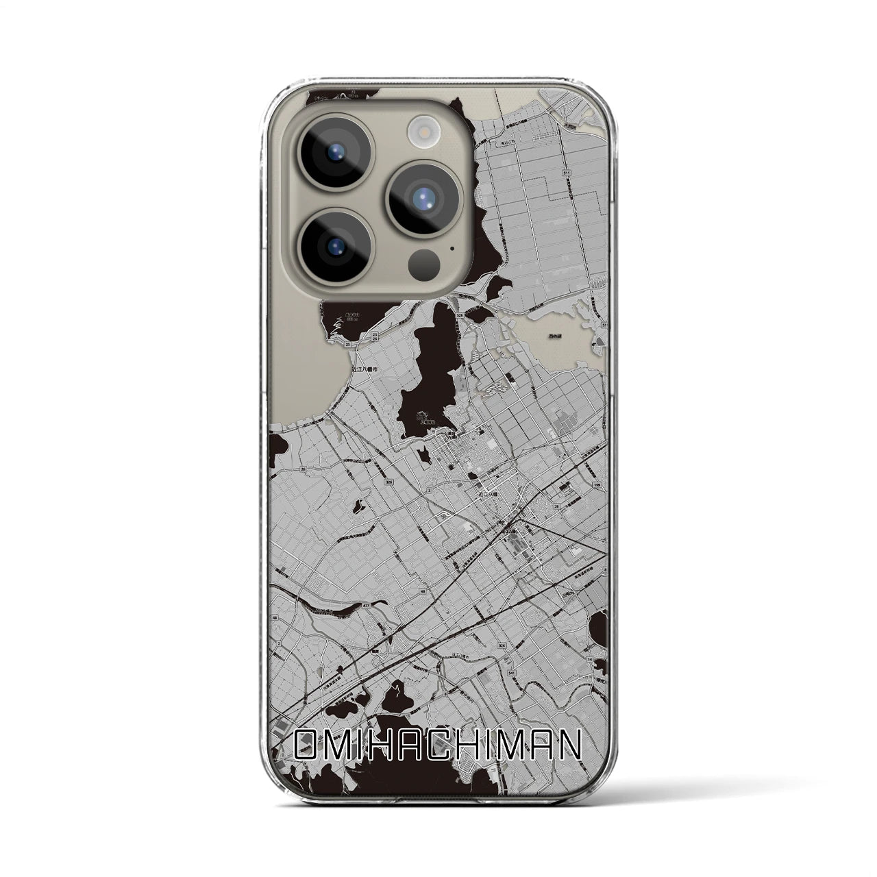 【近江八幡（滋賀県）】地図柄iPhoneケース（クリアタイプ）