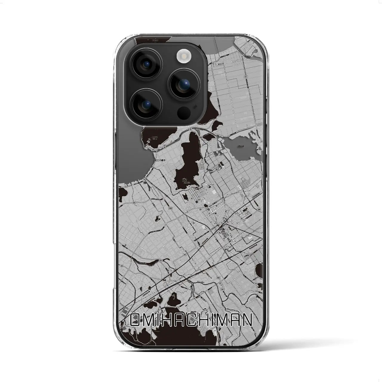 【近江八幡（滋賀県）】地図柄iPhoneケース（クリアタイプ）