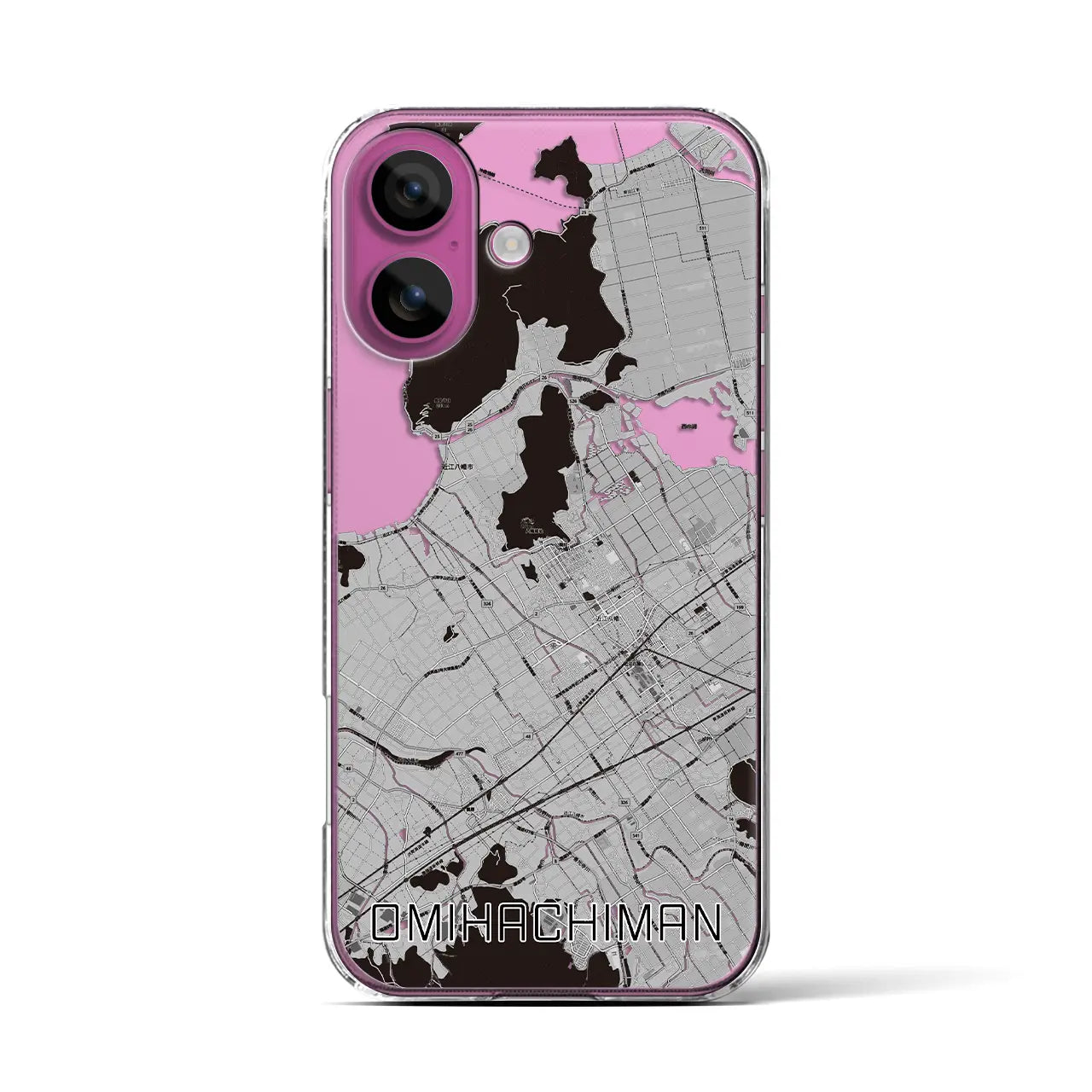 【近江八幡（滋賀県）】地図柄iPhoneケース（クリアタイプ）