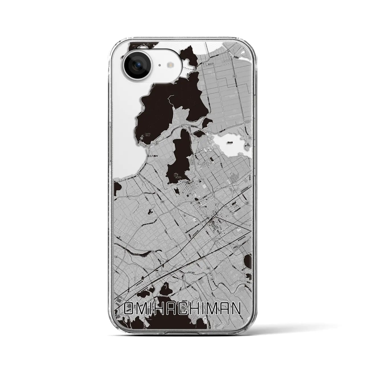 【近江八幡（滋賀県）】地図柄iPhoneケース（クリアタイプ）