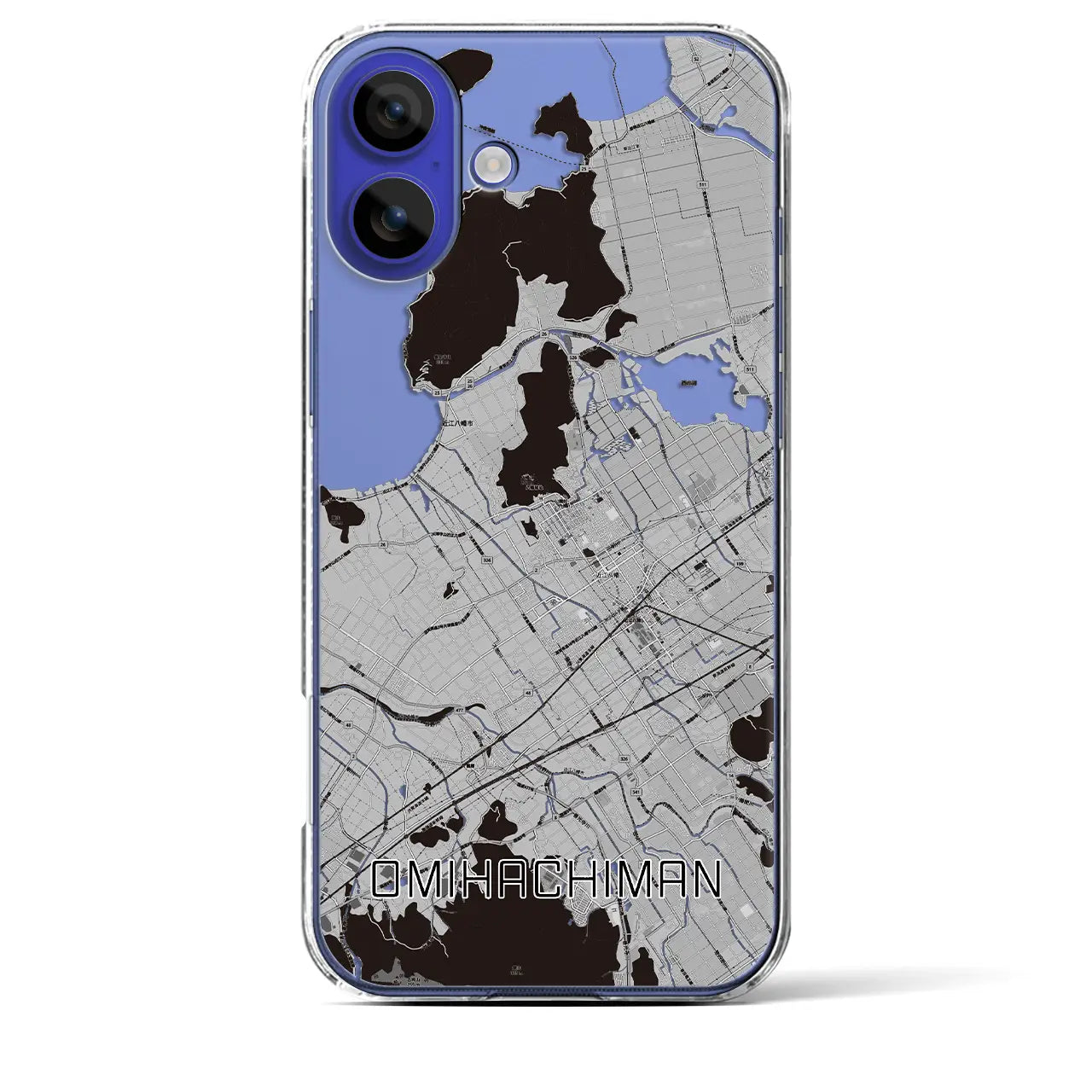 【近江八幡（滋賀県）】地図柄iPhoneケース（クリアタイプ）
