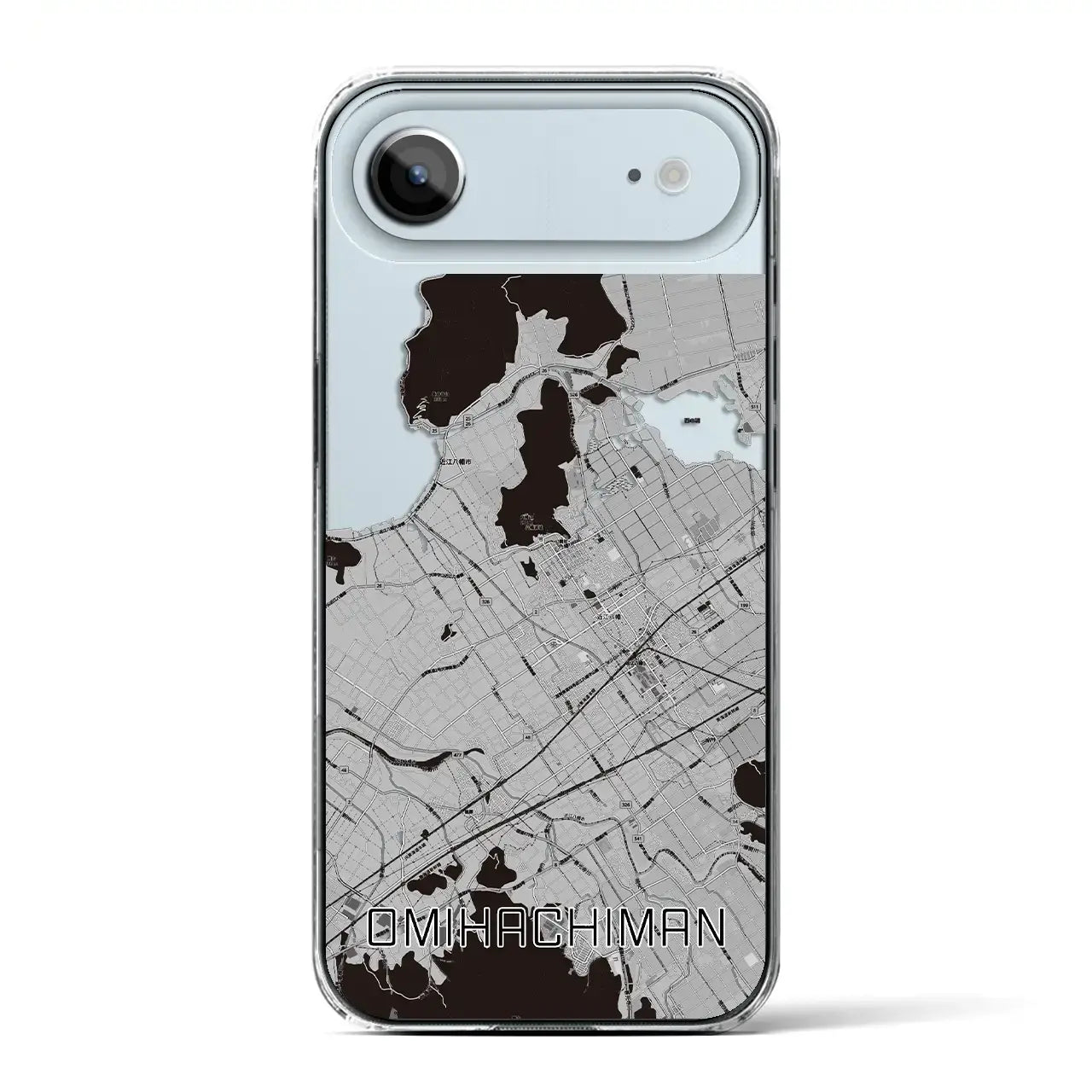 【近江八幡（滋賀県）】地図柄iPhoneケース（クリアタイプ）