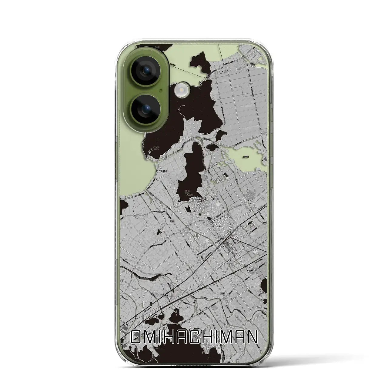 【近江八幡（滋賀県）】地図柄iPhoneケース（クリアタイプ）