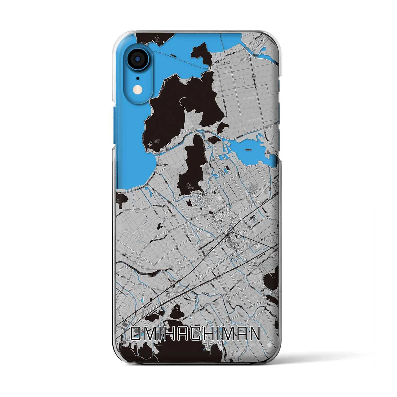 【近江八幡（滋賀県）】地図柄iPhoneケース（クリアタイプ）