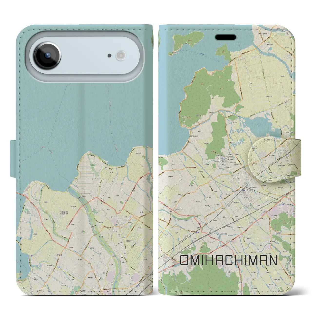 【近江八幡（滋賀県）】地図柄iPhoneケース（手帳タイプ）