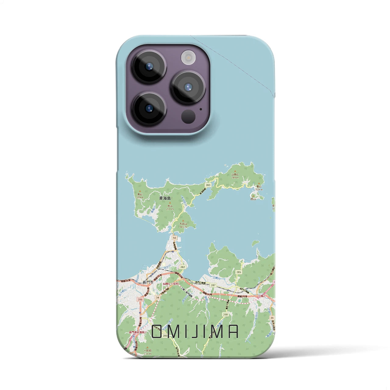 【青海島（山口県）】地図柄iPhoneケース（バックカバータイプ）