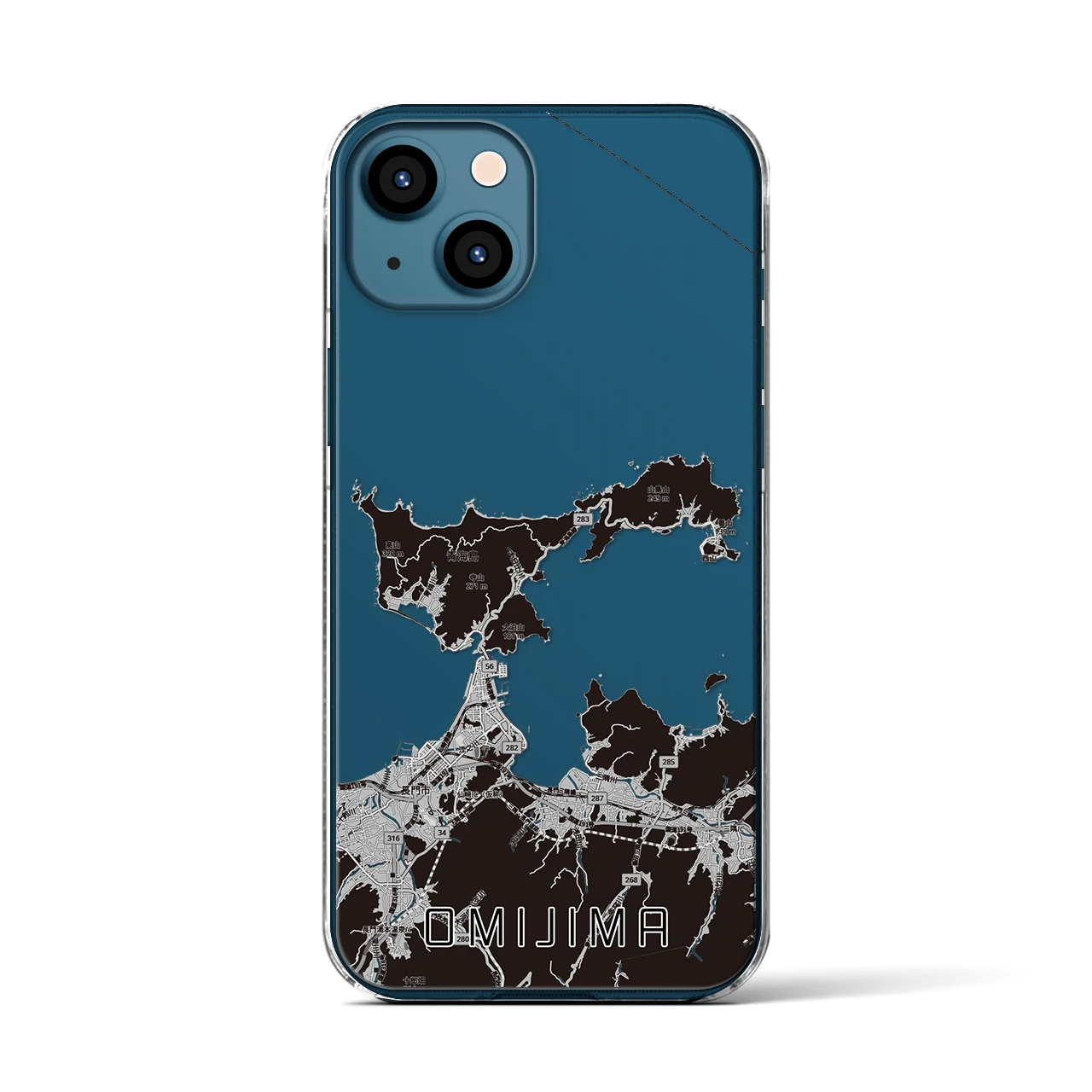 【青海島（山口県）】地図柄iPhoneケース（クリアタイプ）