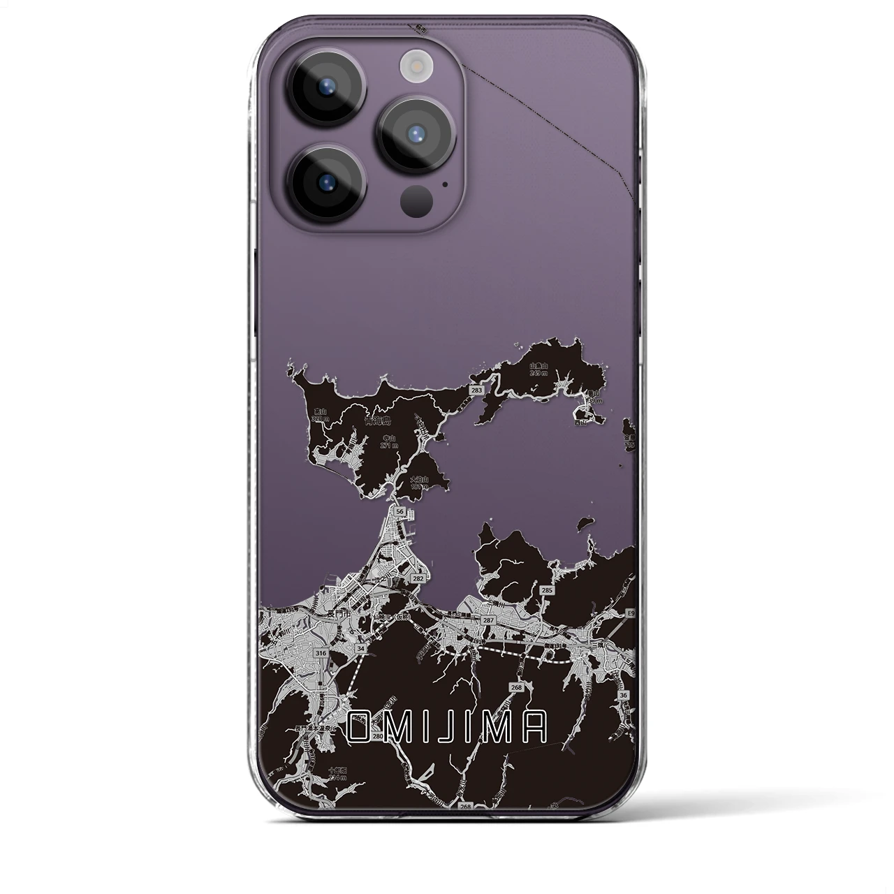 【青海島（山口県）】地図柄iPhoneケース（クリアタイプ）