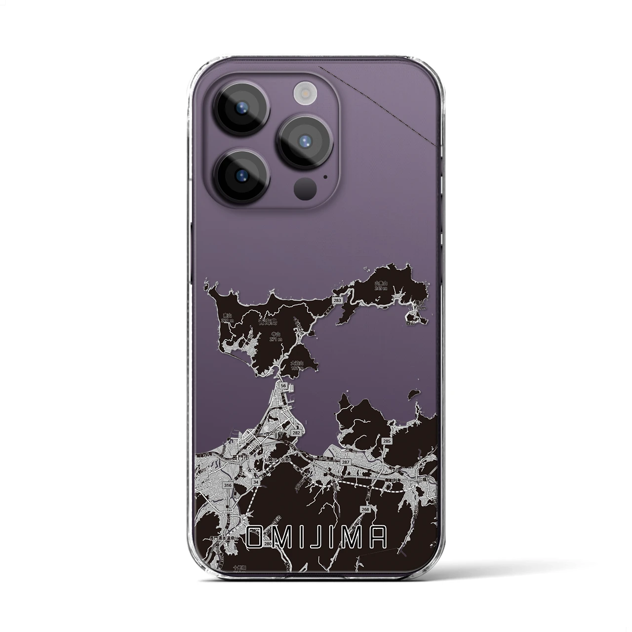 【青海島（山口県）】地図柄iPhoneケース（クリアタイプ）