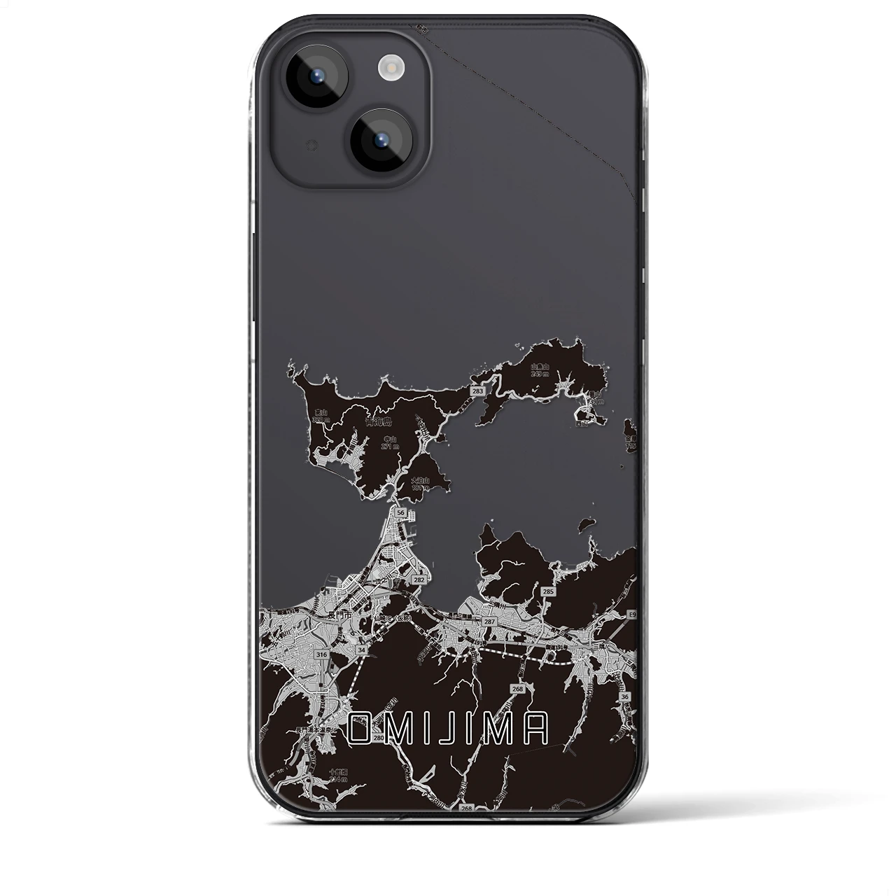 【青海島（山口県）】地図柄iPhoneケース（クリアタイプ）