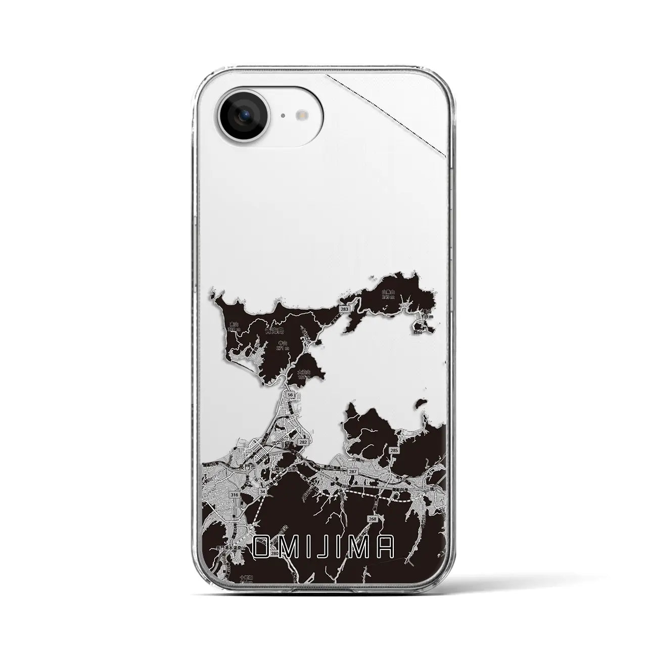 【青海島（山口県）】地図柄iPhoneケース（クリアタイプ）