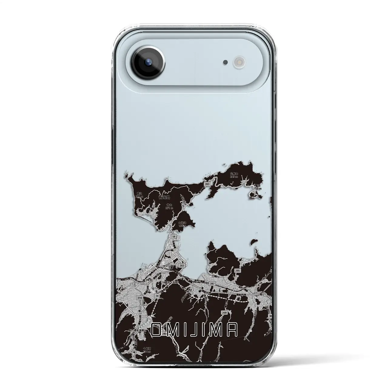 【青海島（山口県）】地図柄iPhoneケース（クリアタイプ）