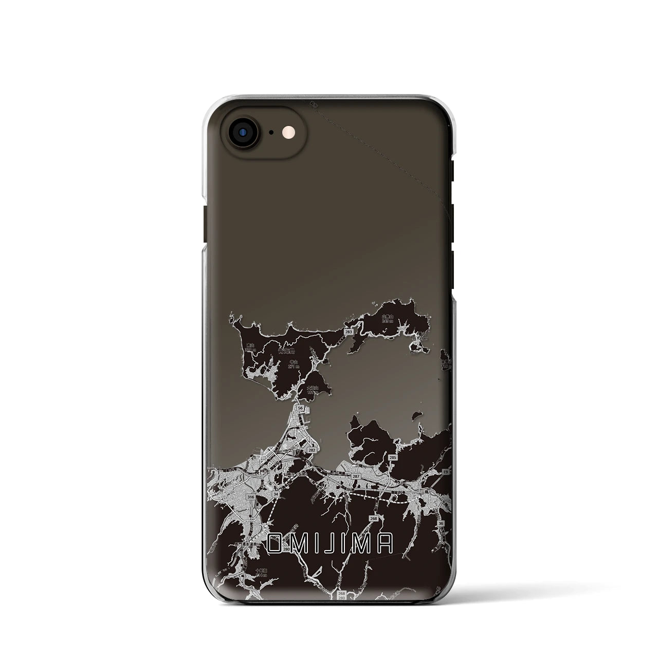 【青海島（山口県）】地図柄iPhoneケース（クリアタイプ）