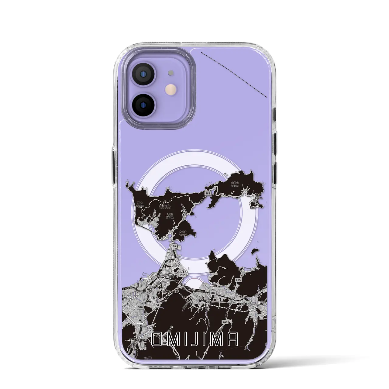 【青海島（山口県）】地図柄iPhoneケース（MagSafeタイプ）