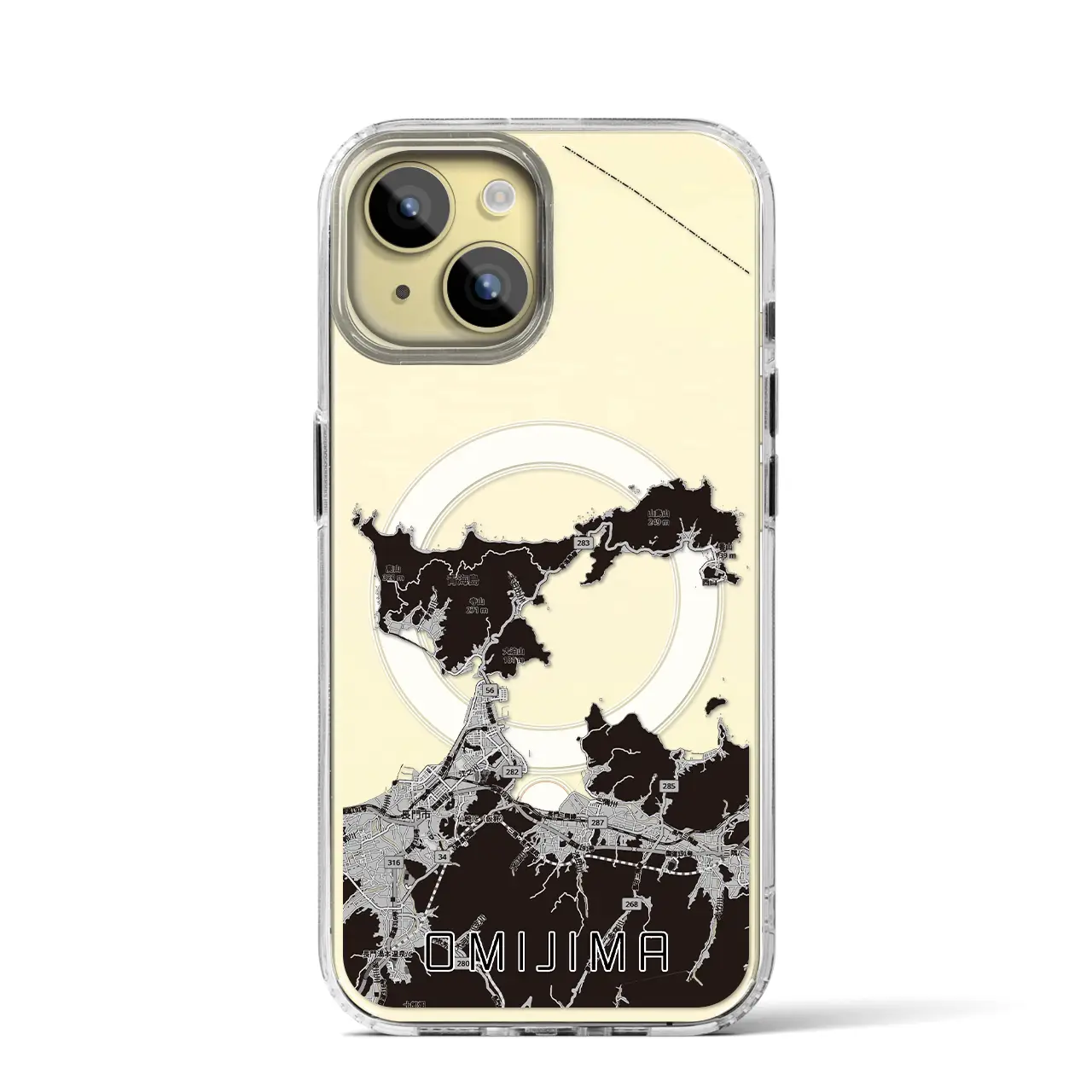 【青海島（山口県）】地図柄iPhoneケース（MagSafeタイプ）