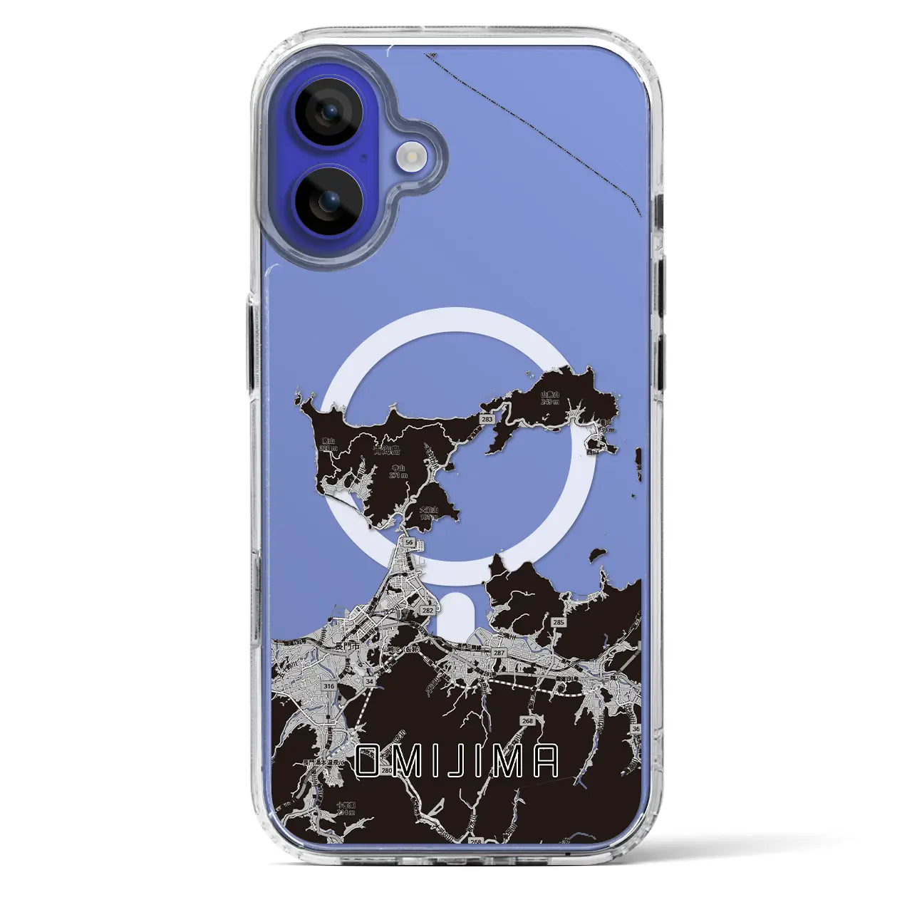 【青海島（山口県）】地図柄iPhoneケース（MagSafeタイプ）