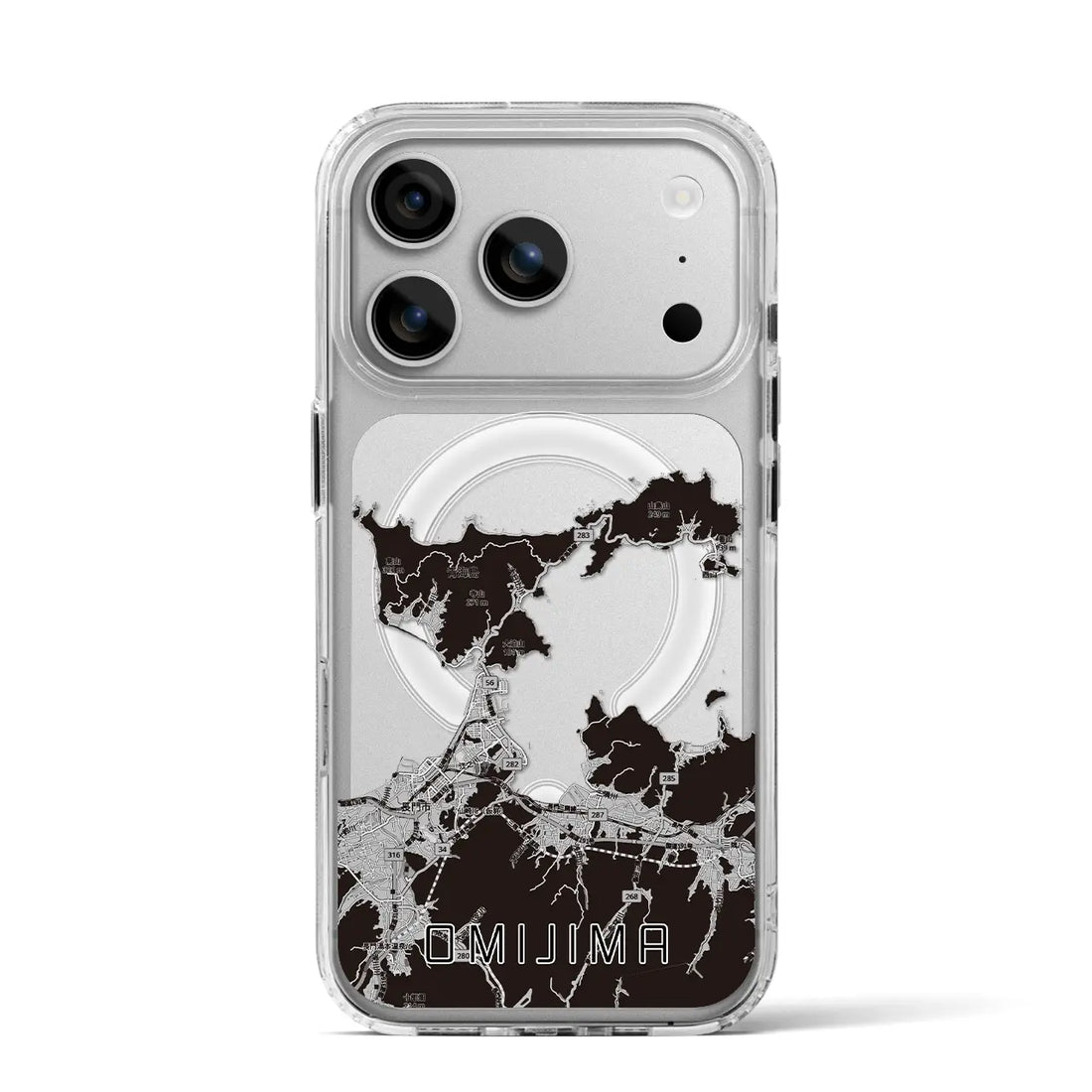 【青海島（山口県）】地図柄iPhoneケース（MagSafeタイプ）