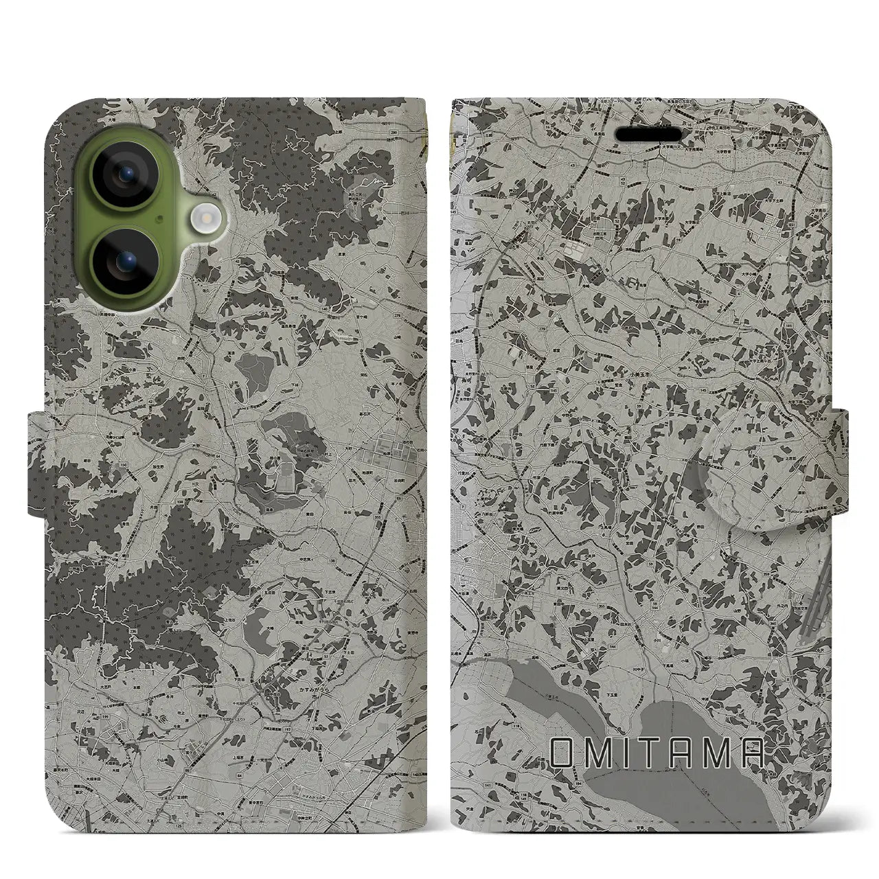 【小美玉（茨城県）】地図柄iPhoneケース（手帳タイプ）