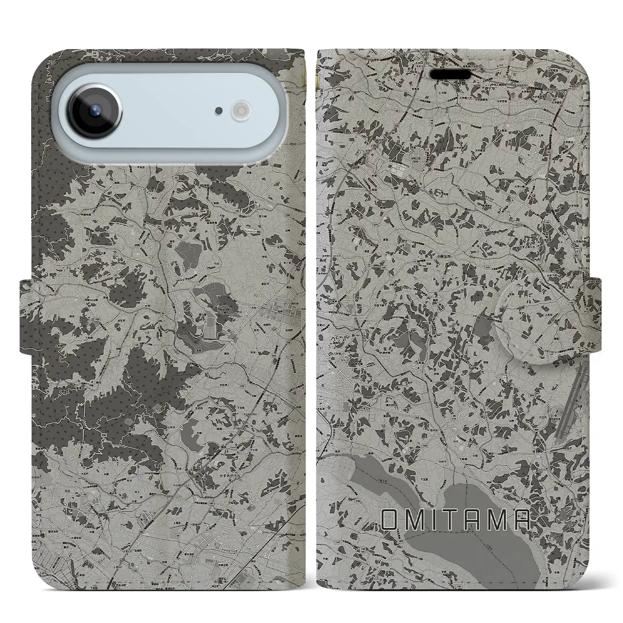 【小美玉（茨城県）】地図柄iPhoneケース（手帳タイプ）