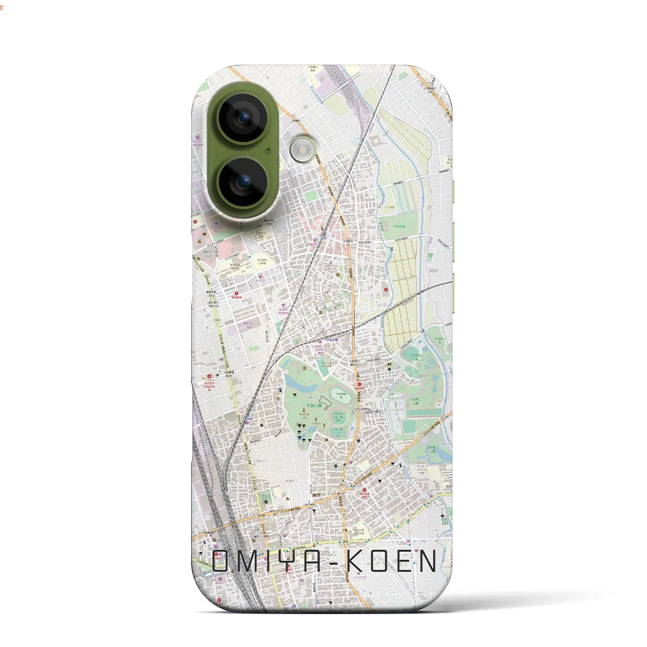 【大宮公園（埼玉県）】地図柄iPhoneケース（バックカバータイプ）