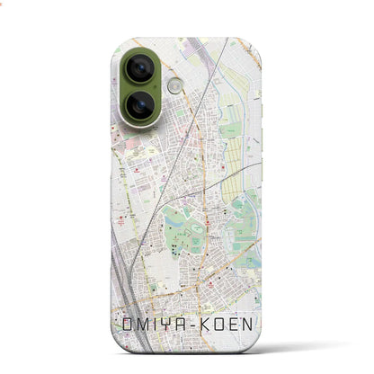 【大宮公園（埼玉県）】地図柄iPhoneケース（バックカバータイプ）