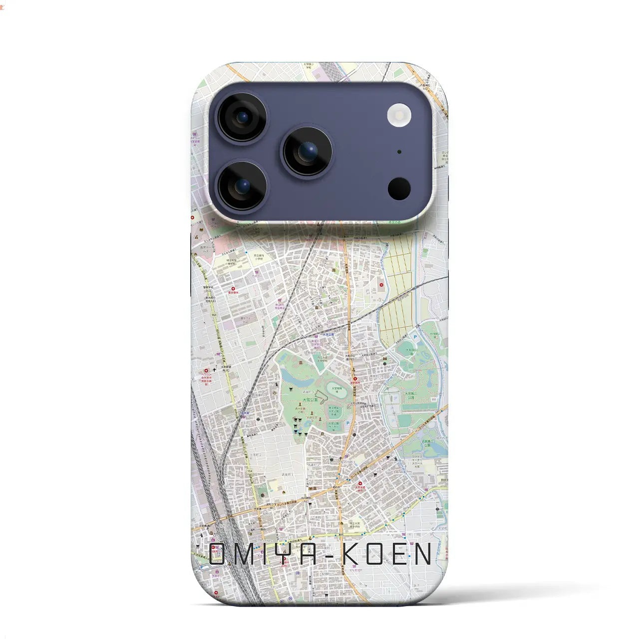 【大宮公園（埼玉県）】地図柄iPhoneケース（バックカバータイプ）