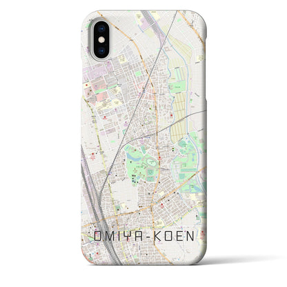 【大宮公園（埼玉県）】地図柄iPhoneケース（バックカバータイプ）