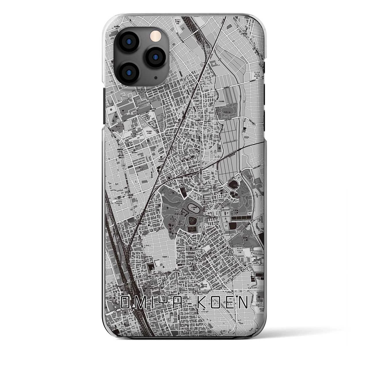 【大宮公園（埼玉県）】地図柄iPhoneケース（クリアタイプ）