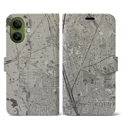 【大宮公園（埼玉県）】地図柄iPhoneケース（手帳タイプ）