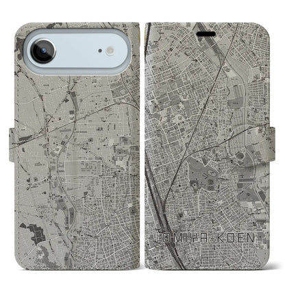 【大宮公園（埼玉県）】地図柄iPhoneケース（手帳タイプ）