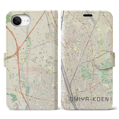 【大宮公園（埼玉県）】地図柄iPhoneケース（手帳タイプ）