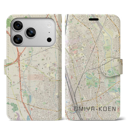 【大宮公園（埼玉県）】地図柄iPhoneケース（手帳タイプ）