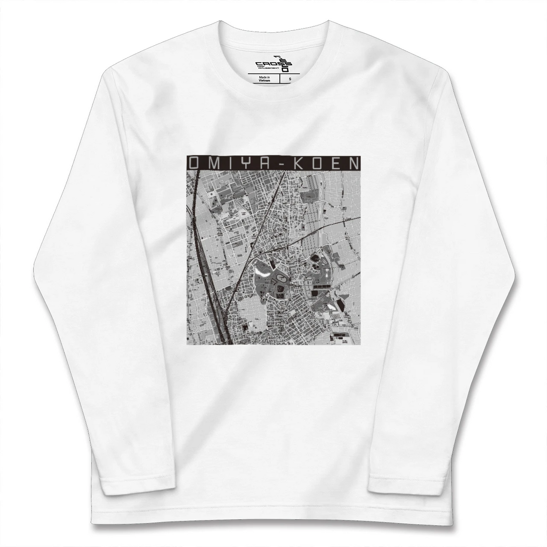 【大宮公園（埼玉県）】地図柄ロングスリーブTシャツ