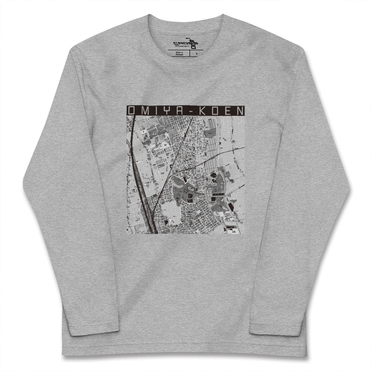 【大宮公園（埼玉県）】地図柄ロングスリーブTシャツ