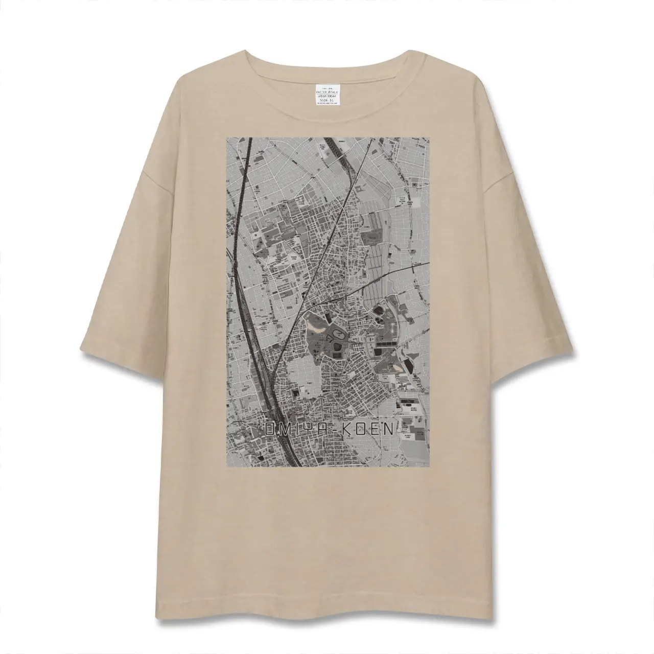 【大宮公園（埼玉県）】地図柄ビッグシルエットTシャツ