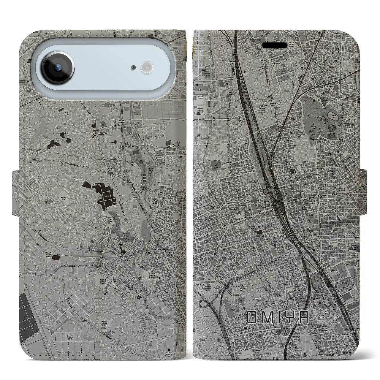 【大宮（埼玉県）】地図柄iPhoneケース（手帳タイプ）